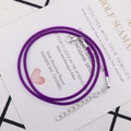 Collar ajustable de cordón de cera trenzado morado con cierre de mosquetón plateado - 2mm / Púrpura profundo