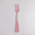 Forchetta da dessert a scacchi rosa e bianchi in stile vintage francese per foto - 18#-Forchetta Rosa a Quadri Bianchi
