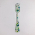 Forchetta da dessert vintage con motivo floreale blu verde in resina semitrasparente - 19#-Forchetta Fiori Blu Verdi