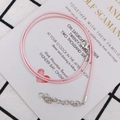 Collar ajustable de cordón de cuero rosa hecho a mano con cierre de mosquetón plata - 1.5mm / Rosa Claro
