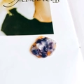 Macro detail of marbled acetic acid shell pendant with purple and amber textures - Purple Amber Pattern (3#)