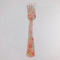Forchetta da dessert vintage con motivi floreali rosa e gialli in materiale acrilico - 21#-Forchetta Fiori Gialli Rosa