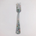 Forchetta da dessert vintage francese con motivo floreale azzurro pastello - 24#-Forchetta Fiori Pastorali Blu Chiaro