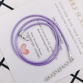 Cordón de collar de cuero trenzado púrpura ajustable con cierre de langosta plata - 2mm / Violeta Claro