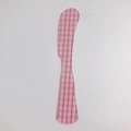 Spalmatore per dessert in acrilico con motivo a quadretti rosa in stile vintage - 26#-Coltello Rosa a Quadri Bianchi