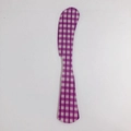 Coltello da burro retrò in acrilico con motivo a quadretti viola e bianchi - 27#-Coltello Viola a Quadri Bianchi