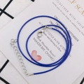 Collar ajustable de cordón trenzado azul con cierre de langosta plateado y cadena - 1.5mm / Azul Zafiro