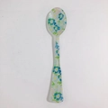 Cucchiaio da dessert vintage francese con motivo floreale blu e manico curvo - 33#-Cucchiaio Fiori Blu Gialli
