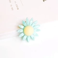 Colgante margarita minimalista con pétalos verde menta y centro amarillo - Estilo de Margarita Verde Menta Núcleo Amarillo (6#)
