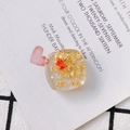 Transparent acrylic square bead with red dried flower and gold foil flakes for DIY jewelry - Square Red Floral Style (8#)