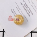Perle en acrylique avec feuille d'or et fleur séchée violette pour bijoux DIY - Style Floral Rond Violet (10#)