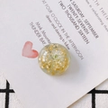 Pendentif rond en acrylique avec fleurs séchées blanches et éclats de feuilles d'or - Style Floral Rond Blanc (12#)