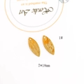 Detail view of gold leaf pendant with vertical texture and 7x18mm size for DIY jewelry - Leaf Style (1#)