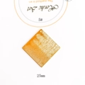 Macro shot of 25mm square gold brushed metal jewelry pendant for DIY earring crafts - 25mm Square Style (5#)