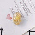Pendentif ovale en résine transparente avec feuille d'or et fleur séchée jaune - Style Floral Ovale Jaune (18#)