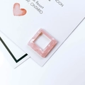 Pink marble texture acrylic hollow square charm pendant for DIY earring making - Light Pink White Marble Texture