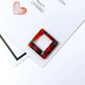Detail van vierkante acetaat hanger met marmeren textuur voor DIY sieraden maken - Retro Rood Zwart Blauwe Marmerstructuur