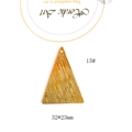 Macro shot of 32x23mm gold-plated triangular geometric charm with vertical texture - Triangle Style (15#)