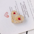 Pendentif cœur en résine avec fleurs séchées rouges et feuilles d'or pour bijoux DIY - Style Floral Cœur Rouge (22#)