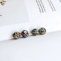 DIY jewelry colorful rhinestone pave disco ball beads for bracelet and necklace making - Multicolor Rhinestones White Base Ball (2#)