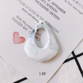 Detail of marble pattern resin teardrop pendant for DIY jewelry making accessories - Black and White Ink Pattern (14#)