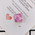 Dettaglio della toppa quadrata in resina marmorizzata rosa per gioielli fai-da-te - Stile Texture Marmo Rosa (4#)