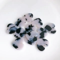 Pink and white marble heart charms for DIY jewelry making and handmade crafts - Large Size / Black White Tortoise Shell (1#)