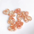 Set of 10 heart-shaped acetate pendants with peach marble texture for DIY jewelry making - Large Size / Peach Orange Marble (11#)