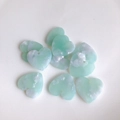 Mint green marbled acetate heart pendant for DIY jewelry making accessories - Large Size / Mint Green Marble (2#)