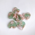 Pink and green marble heart-shaped acetate charms with hanging holes for DIY jewelry - Pink Green Marble (4#)