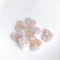 Lavender marbled heart charms in acetic acid resin with pre-drilled holes for DIY jewelry - Light Purple Marble (6#)
