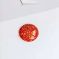 Breloque ronde en acrylique rouge avec feuilles d'or pour chaussures et coques - Style Feuille d'Or Rouge Vif (3#)