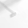 Collana elegante in acciaio inox argento con ciondolo pietra portafortuna a goccia - Argento-Aprile