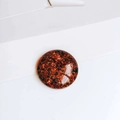 Breloque ronde en acrylique avec paillettes dorées et résine rouge pour accessoires DIY - Style Feuille d'Or Brun Foncé (9#)