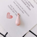 Pink waterdrop resin pendant with smooth glazed finish and pre-drilled hole for DIY jewelry - Pink (4#)