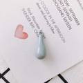 Matte light blue teardrop resin pendant with metal ring for DIY jewelry making - Light Blue (5#)