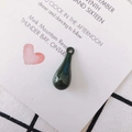 Polished dark green resin teardrop pendant with metal ring for DIY jewelry making - Dark Green (8#)