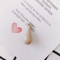 Teardrop resin pendant in beige with glossy glaze finish for DIY jewelry crafting - Beige (10#)