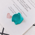 Lake blue matte resin flower petal charm with pre-drilled hole for DIY jewelry making - 10# (Lake Blue)