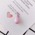 Polished pink waterdrop resin pendant with hanging hole for DIY jewelry making - Light Pink (13#)