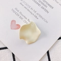 Creamy yellow matte resin flower petal charm with pre-drilled hole for DIY jewelry - Cream Yellow
