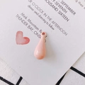 Glossy pale pink resin teardrop pendant accessory on a minimalist white gift card - Pale Pink (14#)