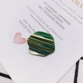 DIY dark green wavy pattern acetate round pendant with gold highlights for earrings - 27*24mm