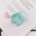 Mint green resin petal pendant with matte finish for DIY earring and jewelry making - Mint Green