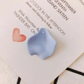 Minimalist light blue flower petal resin charm with matte finish for DIY earrings - Light Blue