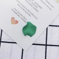 Deep green resin flower petal earring charm with matte finish and pre-drilled hole - 18# (Dark Green)