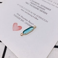 DIY gold-edged blue water ripple crystal connector pendant for handmade jewelry making - Water Blue Oval Faceted Connector (9#)