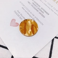 Runde Bernstein-Acetat-Anhänger mit Goldfolienstruktur und Bohrung für DIY-Schmuck - 26mm / 2# Amber Gold Texturiert