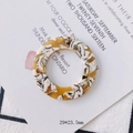 DIY Acrylring-Komponente in Schildpatt-Optik, gelb-schwarzer Marmor-Effekt, Größe 29x23,5 mm - 29*23.5mm / Gelb Weiß Marmor Rundring (KP2465-1)
