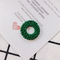 Detail of green woven round pendant with hollow rattan pattern for DIY jewelry making - Dark Green